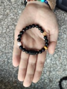 Byk zodiak bransoletka na co dzień czarny agat minerały kwarc