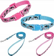 Zestaw 2 obroży dla szczeniąt ze smyczą