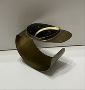 bransoletka damska miedź z dużym oczkiem ozdobnym modowa gustowna