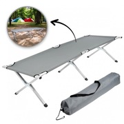 Łóżko turystyczne, polowe, kanadyjka 190 x 62cm składane w pokrowcu szare