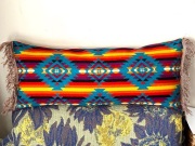 Autorska poduszka,WEŁNA I AKSAMIT.68x26cm.świetna pod szyję.