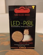 Żarówka LED-POL MR16 60 LED SMD biała ciepła 3W