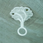 Wieszak Hak Uchwyt sufitowy kuty na doniczkę - Biały RAL 9002 (W14)