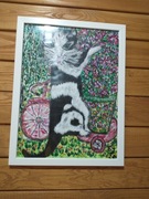 Obraz malowany własnoręcznie na płótnie akrylem.Galeria Rene .Kociak