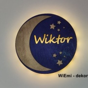 Personalizowana lampka drewniana LED z imieniem