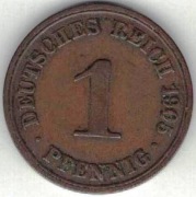 Niemcy Cesarstwo 1 pfennig 1905 A - nr 1