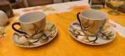 Dwie filiżanki porcelanowe  Ręcznie malowane. Początek lat 70
