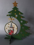 Stroik świąteczny choinka bombka kot decoupage