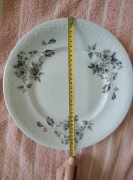 Porcelanowa Ozdobna Patera Karolina Czarne Róże Tłoczenia Vintage Reliefy