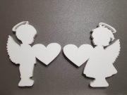 Aniołki z sercem ze styropianu 25cm