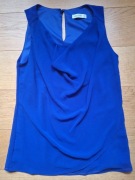 Elegancka chabrowa bluzka Gallery, dekolt woda, r. 36 (S)