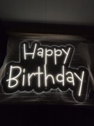 Happy Birthday. Neon Napisy Świetlne Na Ścianę.
