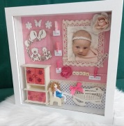 Metryczka 3d ramka narodziny roczek chrzest 