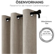 2 Zasłony 160x225cm Całkowicie Zaciemniające Termiczne Na Przelotkach