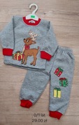 Świąteczny komplet dresowy - rozmiar 0/1 lata