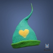 Ręcznie filcowana czapka z wełny do sauny, czapka z sercem I love sauna