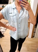 DKNY koszula jasnoniebieska krótki rękaw r. S/M