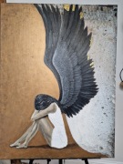 Obraz na płótnie malowany anioł 60x80