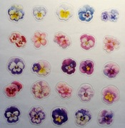 50szt naklejek kwiaty fiolet scrapbooking