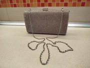 Torebka / kopertówka damska z cyrkoniami (srebrna)