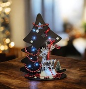 Choinki, stroik świąteczny, światełka, LED 