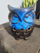 Ciekawy świecznik kominek sowa Vintage