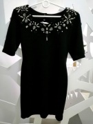 Czarna sukienka z odkrytymi plecami H&M mini X S