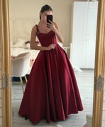 Bordowa długa suknia vinted