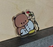 Brelok do kluczy dla par, prezent dla zakochanych akrylowy Bubu & Dudu