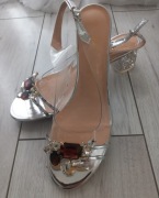 Sandały damskie transparentne D&A Silver r.41