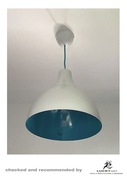Lampa wisząca metalowa turkusowo biała 