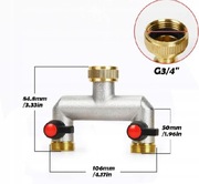 VAYALT 2-drożny kran rozdzielacz wody, rozdzielacz wody 3/4 cala