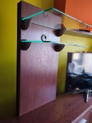 Bydgoskie Meble Panel tył do TV podświetlane Arras szklane półki