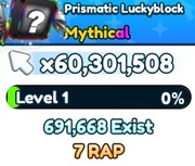 Tap Simulator Roblox Prismatic Luckyblock z randomowym enchantem OPIS