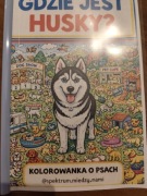 kolorowanka psy gdzie jest husky szukaj i znajdź dla dzieci i dorosłych
