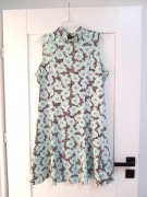 letnia kwiecista sukienka rozkloszowana turkusowa mietowa 38M na lato