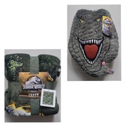 Zestaw Koc Narzuta  i Poduszka Jurassic World Park Dinozaury 