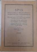 Spis wszystkich miejscowości województwa poznańskiego  1933 rok - Boberski