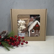 Świąteczny zestaw prezentowy - zapachowy wosk sojowy & kominek ceramiczny