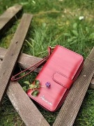 DAMSKI PORTFEL ZE SKÓRY W ODCIENIACH CZERWIENI