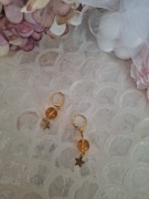 Kolczyki handmade stal nierdzewna z naturalnych kamieni cytryn