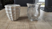 Dwa małe wazoniki szkło i ceramika nowe