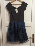 Nowa sukienka polskiej marki .Czarna góra dół z szyfonu granatowego