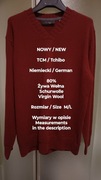 TCM / Tchibo  NOWY  Niemiecki męski sweter z wełny, 80% Żywa Wełna, Roz M/L