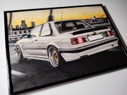 BMW E30 plakat wydruk 1/10 prezent A3 42x30