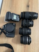 Canon EOS 400D + Lampa i zestaw obiektywów