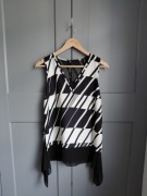 Koszulka na ramiączkach top River Island czarno biała S /36