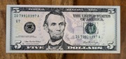 banknot 5 dolarów USA 2006 stan idealny 