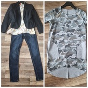 Zestaw ubrań rozm.38, H&M marynarka, jeansy, itd.
