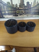 Zestaw 3 dekoracyjnych osłonek / świeczników – ażurowe, styl loft / boho